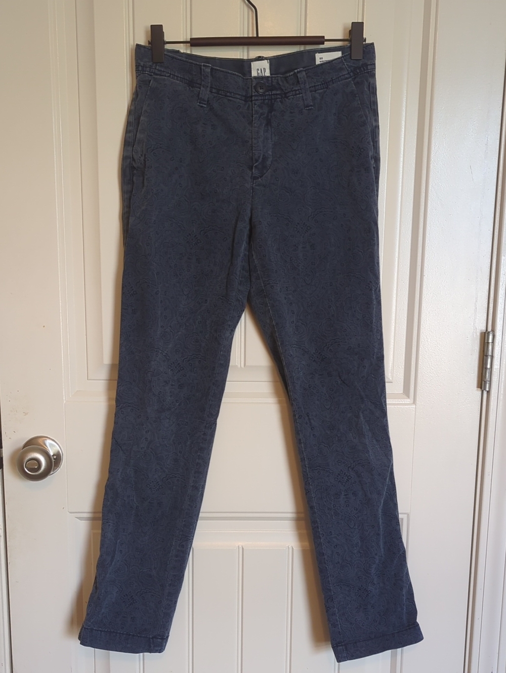 GAP Dark Navy Paisley Girlfriend Chinos
